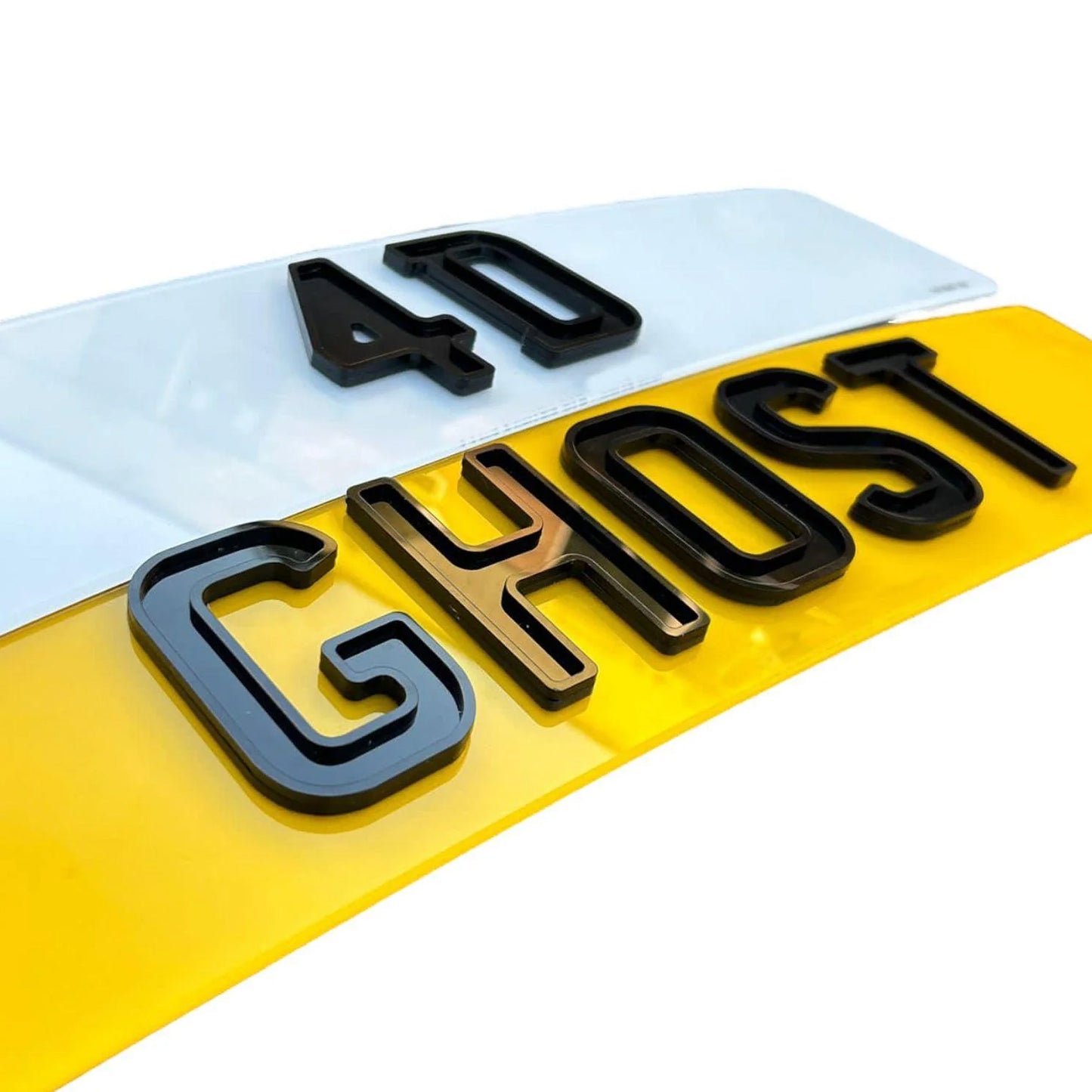 4D Gloss Ghost Number Plates