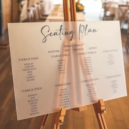 Frosted Wedding Seating Plan