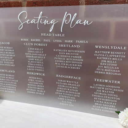 Frosted Wedding Seating Plan
