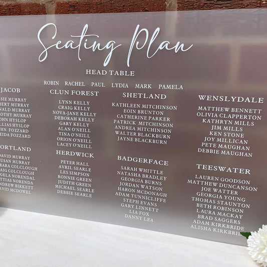 Frosted Wedding Seating Plan