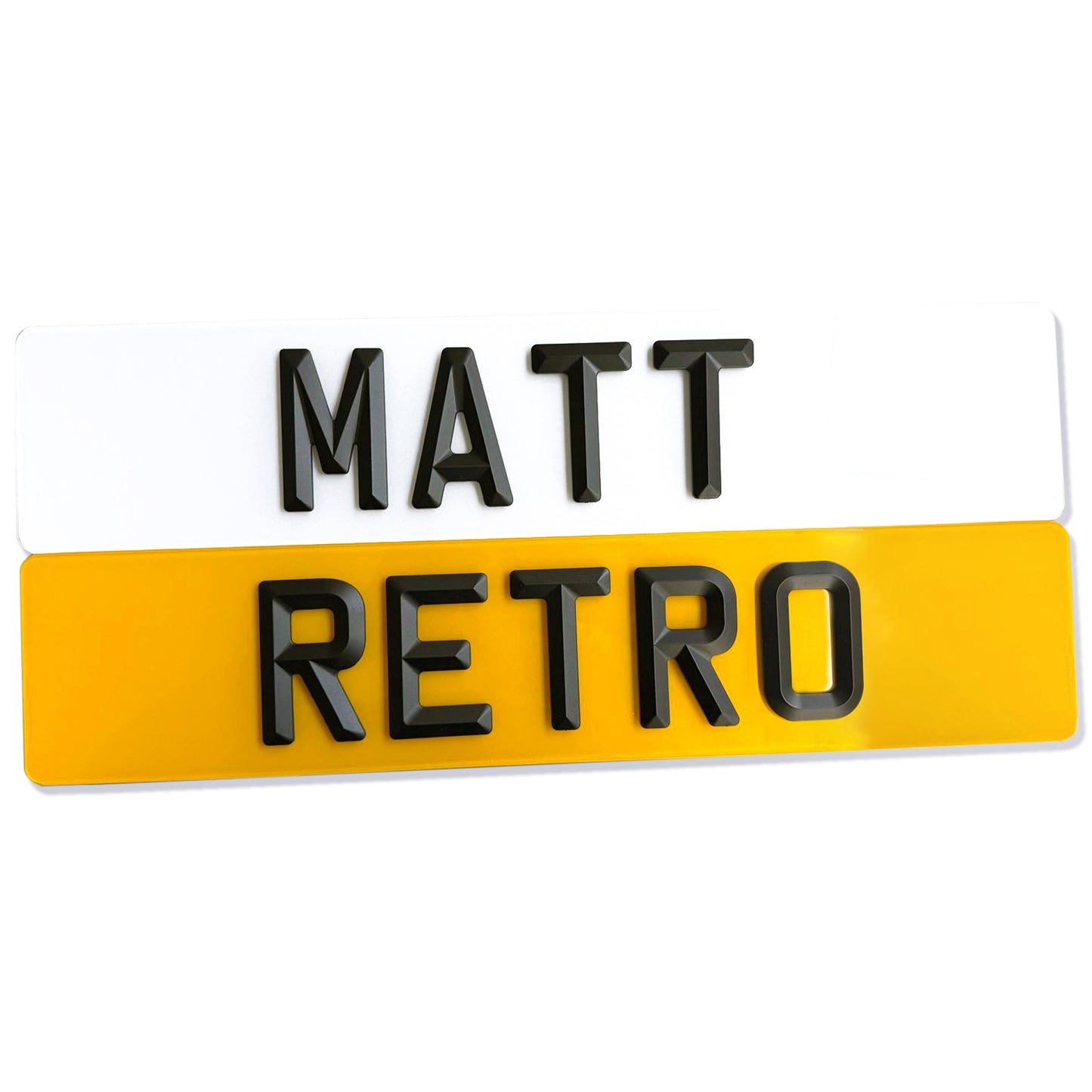 4D Retro Number Plates Matt Finish