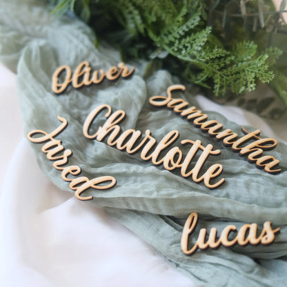 Oak Veneered MDF Wooden Wedding Table Place Names