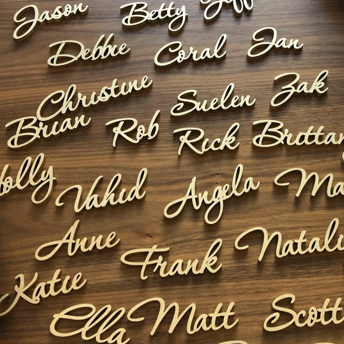 Oak Veneered MDF Wooden Wedding Table Place Names